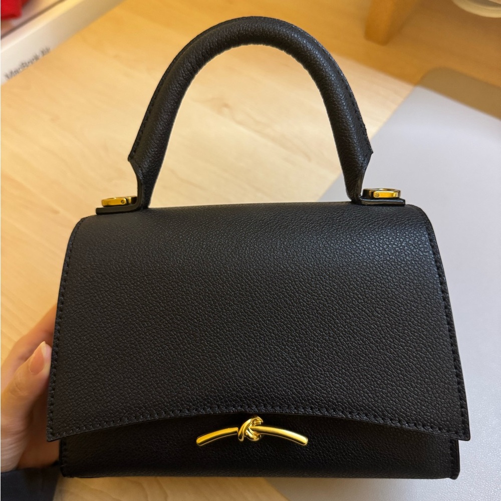 Charles Keith - Huxley Metallic Push-Lock Top Handle Bag - Black
